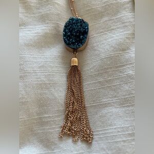 Blue and Gold Pendant Necklace